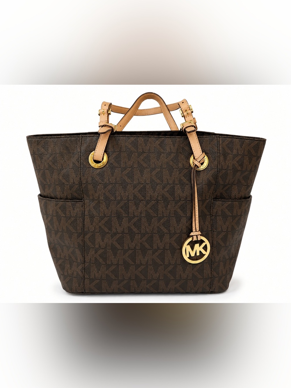 Michael Kors Jet Set Signature Large Tote Bag Brown MK Monogram